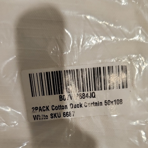 Elegant White Cotton Curtains Set - Picture 3 of 4